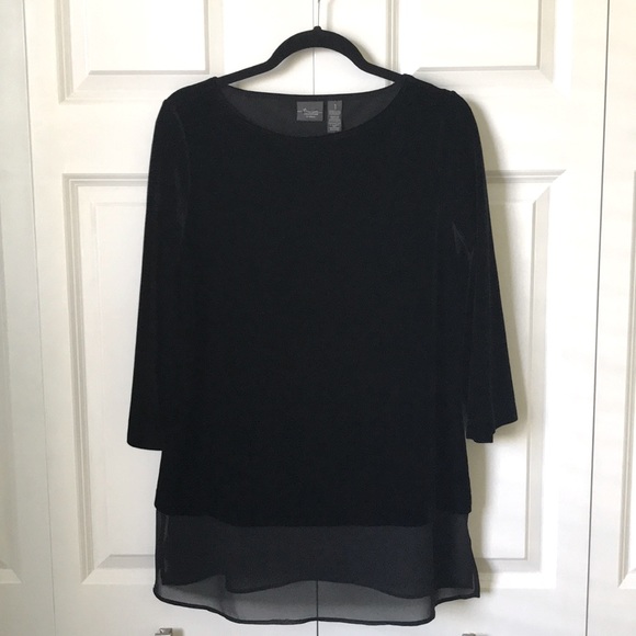CHICO’S TRAVELERS VELOUR TOP, SIZE 1 - Picture 1 of 4